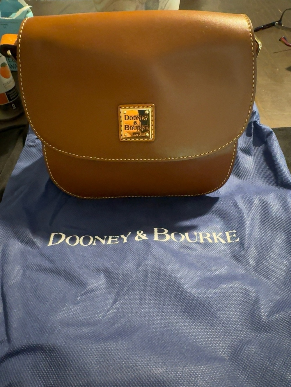 Dooney & Bourke Pebble Grain Leather Crossbody - Brown with Gold Hardware - Picture 3 of 3